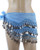 Belly Dance Hip Scarf, Belly Dancing Skirt Coin Sash Costume with Silver Coins (Turquoise)