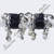 Belly Dancing Arm Cuffs Bracelet - Black/Silver (PAIR)
