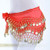 Chiffon Dangling Belly Dance Hip Scarf - Red with Gold Coins