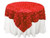 Grandiose Rose Design Rosette Table Overlay Table Cover - Red (96x96)
