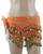 PEARL Belly Dance Hip Scarf with Gold Coins - Orange