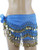 PEARL Belly Dance Hip Scarf, Hip Shakers Belly Dancing Skirt Coin Sash Costume with Gold Coins - Teal Blue