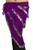 Pearl Belly Dancing 5 Line Triangle Chiffon Hip Scarf With Coins Purple