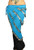 Pearl Belly Dancing 5 Line Triangle Chiffon Hip Scarf With Coins Turquoise