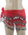Plus Size XL Chiffon Belly Dance Hip Scarf Wrap Belt Tribal Sash Skirt Silver Coins (Red with Silver Coins)