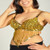 Sequin Beaded Belly Dancing Costume Top Bra w/Coins - GOLD