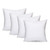 AK TRADING CO. Square Poly Pillow Insert, 18" L X 18" White - 4 Pack