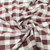 1" inch Checkered Gingham Polyester Poplin Fabric - Burgundy & White
