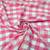 1" inch Checkered Gingham Polyester Poplin Fabric - Fuchsia & White