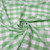 1" inch Checkered Gingham Polyester Poplin Fabric - Light Green and White
