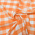 1" inch Checkered Gingham Polyester Poplin Fabric - Orange and White