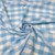 1" inch Checkered Gingham Polyester Poplin Fabric - Turquoise and White