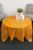 AK TRADING CO. Handmade Metallic Zari (Nakshi) Embroidered Silk Tissue Tablecloth – 60" Square | Luxury Handcrafted Decorative Table Cover for Home Décor, Weddings & Special Events - Orange