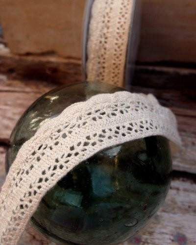 1 1/3" wide x 10 yards Ivory Floral Pattern Cotton Crochet Lace Ribbon for Decorating, Floral Designing and Crafts