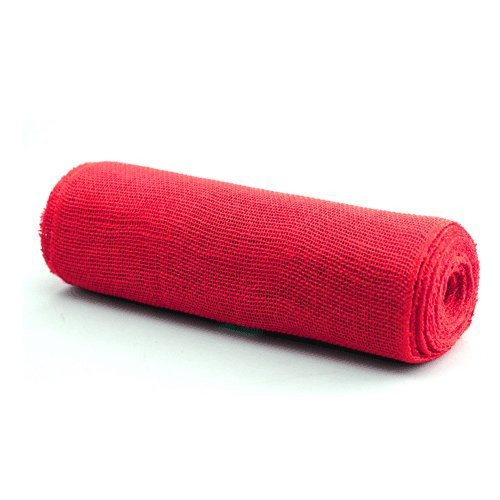 14" X 10yd Burlap Jute Fabric Table Runner (Red)
