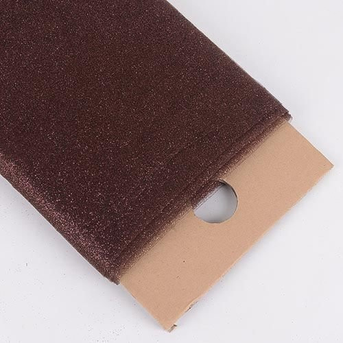 54" Inch X 10 Yards Premium Glitter Tulle Fabric Bolt (Brown)