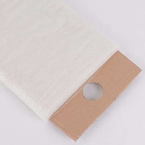 54" Inch X 10 Yards Premium Glitter Tulle Fabric Bolt (Ivory)