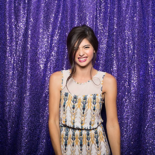 5ft x 6ft PURPLE Sequin Taffeta Fabric Photography Backdrop, Sequin Photo Booth Backdrop - MADE IN USA.