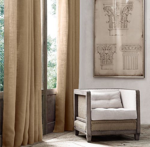 AK-Trading Burlap Drape Panel 2pc Set Backdrop 100% Jute Curtain 5ft x 6ft (60" X 72") Natural