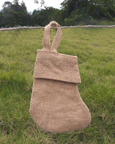 AK-Trading Burlap Jute Holidays Christmas Stockings - Pack of 6 (Natural Burlap, 6" x 5")