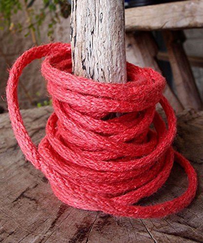 AK-Trading Decorative Jute Wired Rope 1/4" X 9 Yards (Coral Red)