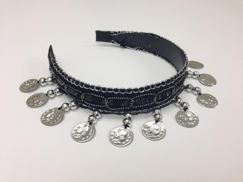 BELLY DANCE HEAD WEAR SEQUIN HEAD BAND WITH SILVER COINS