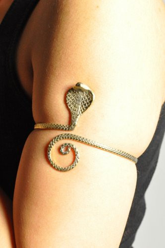 Belly Dancing Fashion Trendy Single Snake Arm Band Cuff - Gold