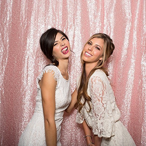 BLUSH PINK Sequin Taffeta Fabric Photography Backdrop, Sequin Photo Booth Backdrop, Sequin Drape - MADE IN USA - Select from 3 Sizes. (5ft x 9ft)