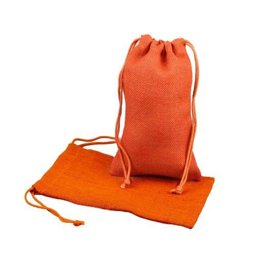 Burlap Jute Favor Bags (Pack of 12) - Select From 8 Colors Available in 3 Sizes (3"x5", Orange)