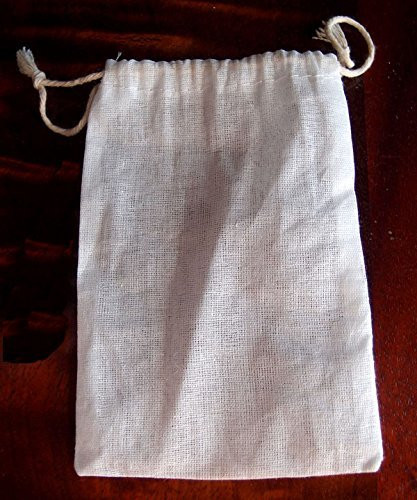 Cotton Muslin Favor Bags (Pack of 12) - Select From 8 Different Sizes (4"x6")