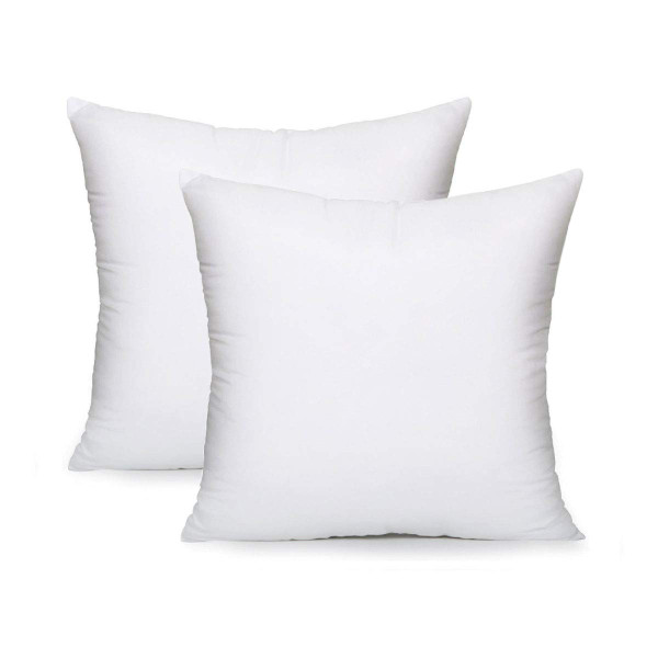 AK TRADING CO. Square Poly Pillow Insert, 18" L X 18" White - 2 Pack