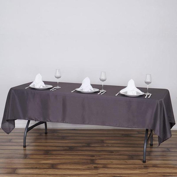 Charcoal 100% Polyester Rectangular Tablecloth 60 x 102"