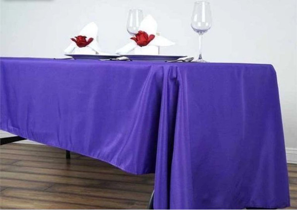 Purple 100% Polyester Rectangular Tablecloth 60 x 102"