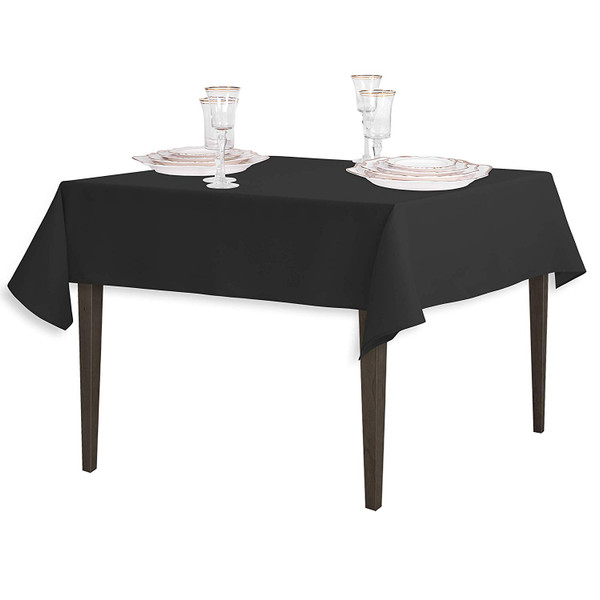 Black Square Polyester Overlay Tablecloth 54" x 54"