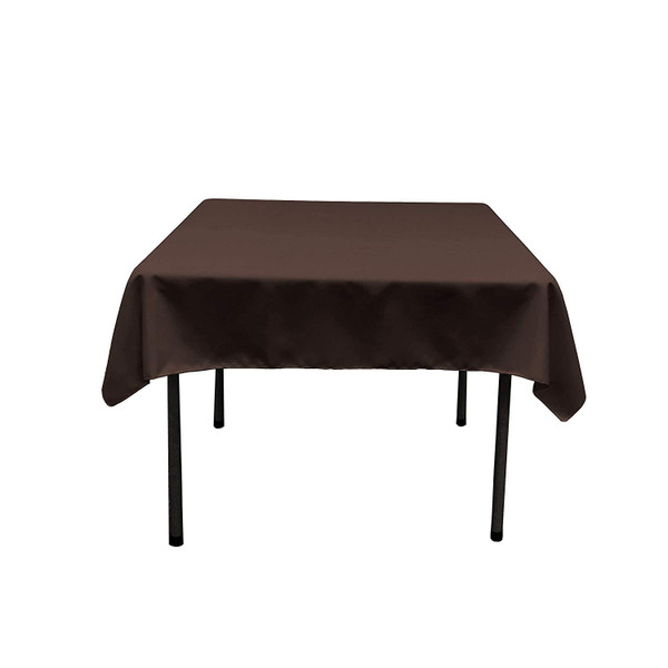 Dark Brown Square Polyester Overlay Tablecloth 54" x 54"