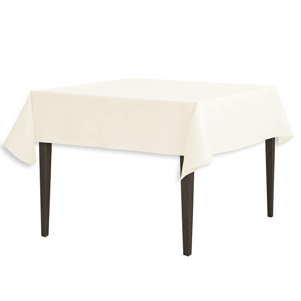 Ivory Square Polyester Overlay Tablecloth 54”x54”