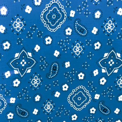 Royal Blue Paisley Bandana Poly Cotton Fabric