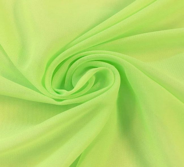 60" Wide Chiffon Fabric - Neon Green