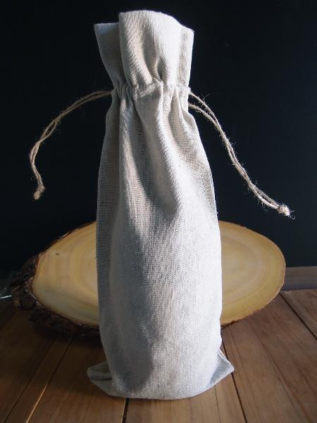 6" x 14" Linen Wine Bag with Jute Cord - Pack of 12