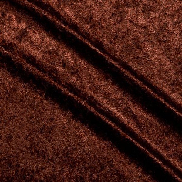 60" Wide - 100% Polyester Panne Velvet - Brown