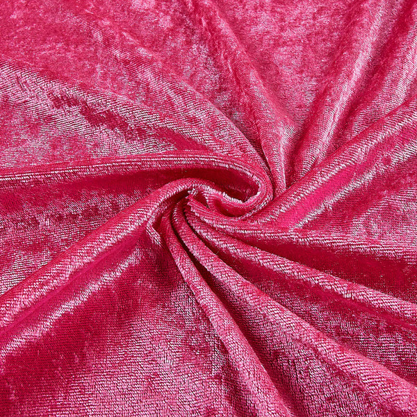 60" Wide - 100% Polyester Panne Velvet - Fuchsia