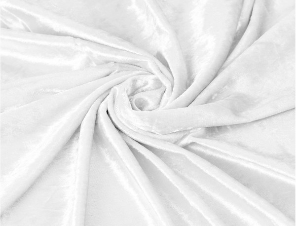 60" Wide - 100% Polyester Panne Velvet - White