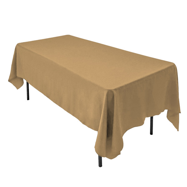 Polyester Rectangular Tablecloth - 60" x 126" - Beige