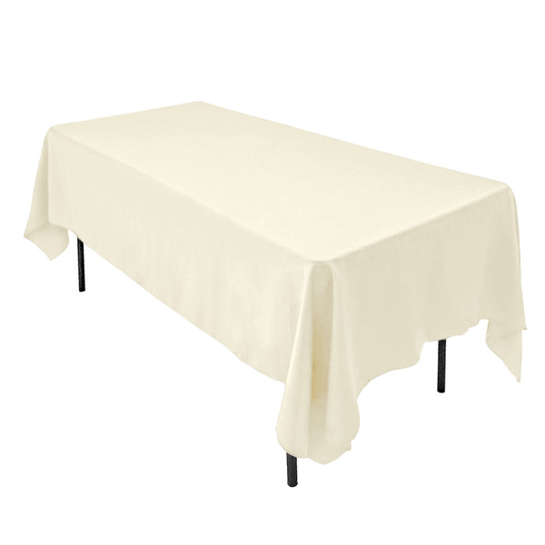 Polyester Rectangular Tablecloth - 60" x 126" - Ivory