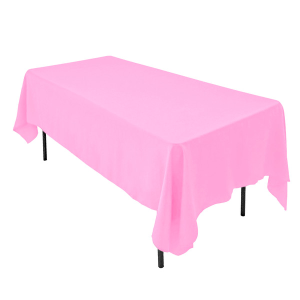 Polyester Rectangular Tablecloth - 60" x 126" - Pink