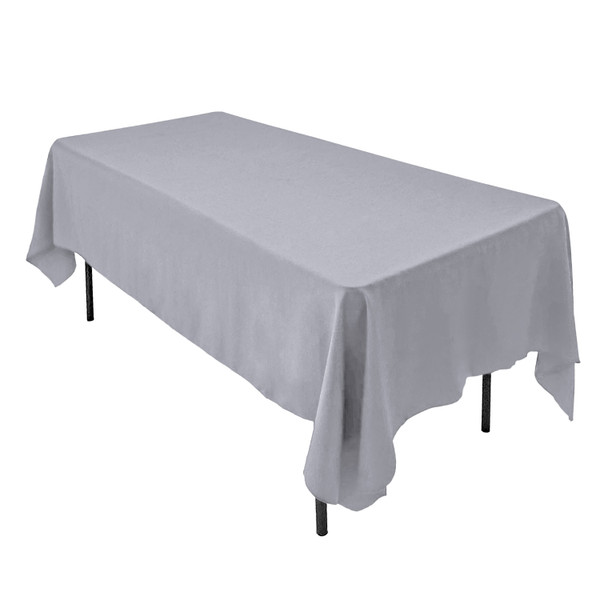  Polyester Rectangular Tablecloth - 60" x 126" - Silver