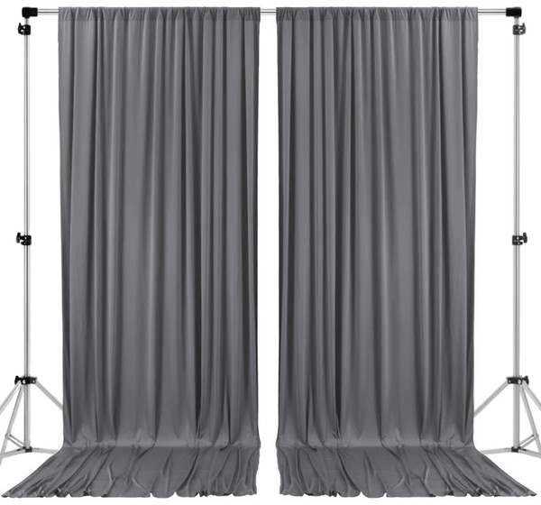 Charcoal - IFR Polyester Backdrop Drapes Curtains Panels with Rod Pockets