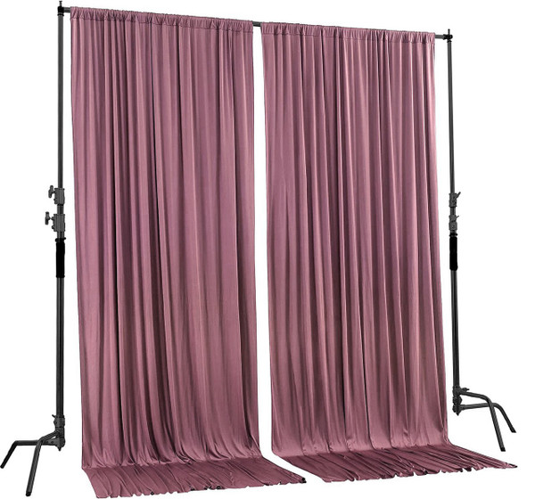 Dusty Rose - IFR Polyester Backdrop Drapes Curtains Panels with Rod Pockets