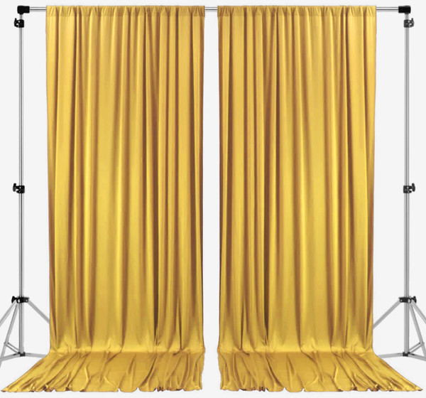 Mustard - IFR Polyester Backdrop Drapes Curtains Panels with Rod Pockets