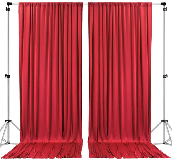 Red - IFR Polyester Backdrop Drapes Curtains Panels with Rod Pockets